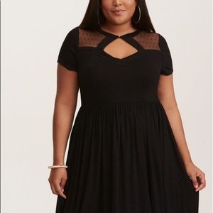 Torrid Dot Mesh Skater Dress